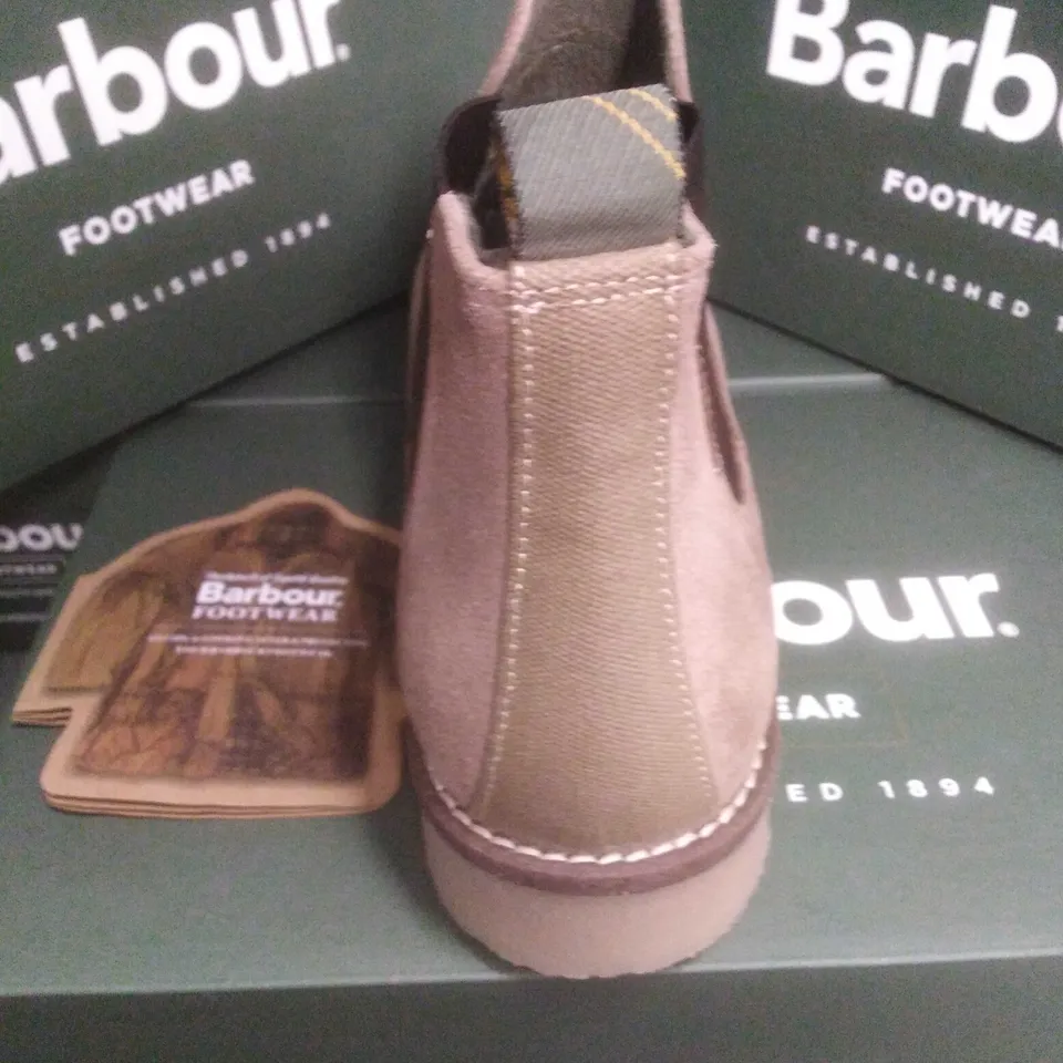 BRAND NEW BOXED BARBOUR NICOLE TAUPE SUEDE SIZE 7