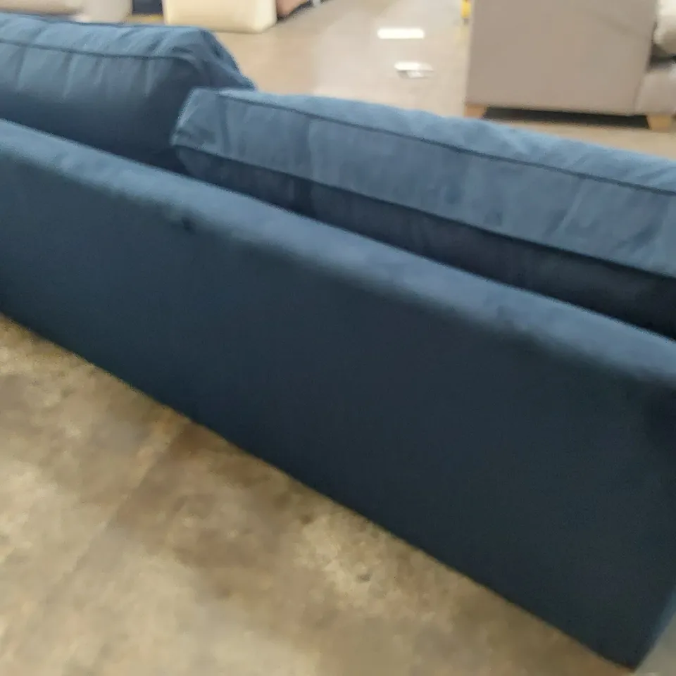 QUALITY BRITISH DESIGNER LOUNGE Co. BRIONY THREE SEATER SOFA NAVY BLUE PLUSH FABRIC 