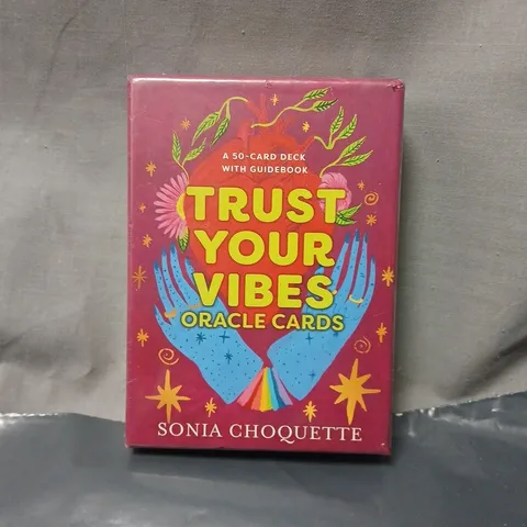 SEALED TRUST YOUR VIBES ORACLE CARDS – 50-CARD DECK WITH GUIDEBOOK BY SONIA CHOQUETTE