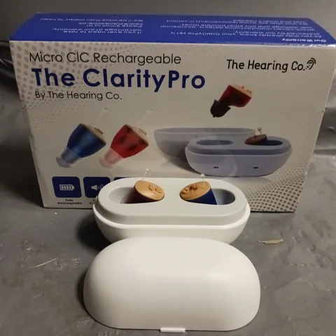 BOXED THE HEARING CO MICRO CIC RECHARGEABLE THE CLARITY PRO