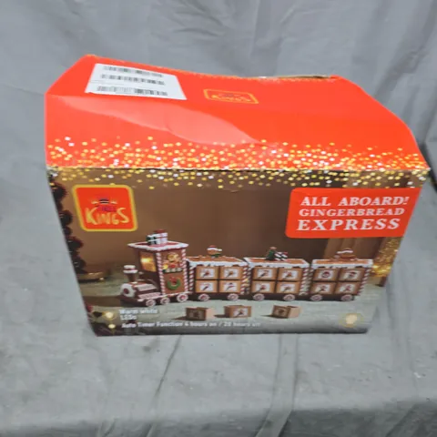 BOXED THREE KINGS GINGERBREAD TRAIN LIGHT UP ADVENT CALENDAR