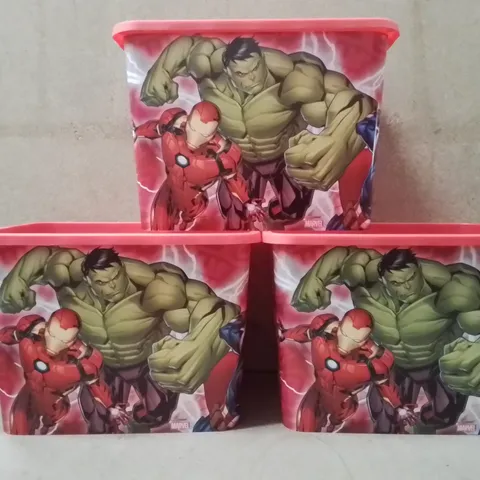 SET OF 3 AVENGERS KIDS TOY STORAGE BOX