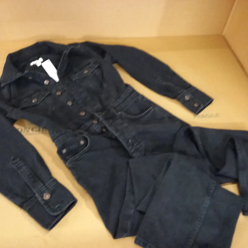 TOPSHOP BLACK DENIM COVERALLS - UK 8