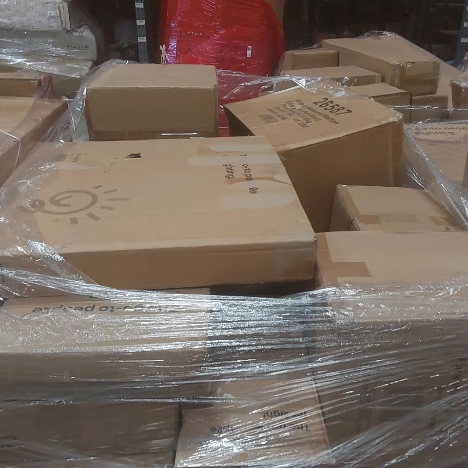 PALLET CONTAINING A VERY LARGE QUANTITY OF ASSORTED DESIGNER LIGHTING PRODUCTS