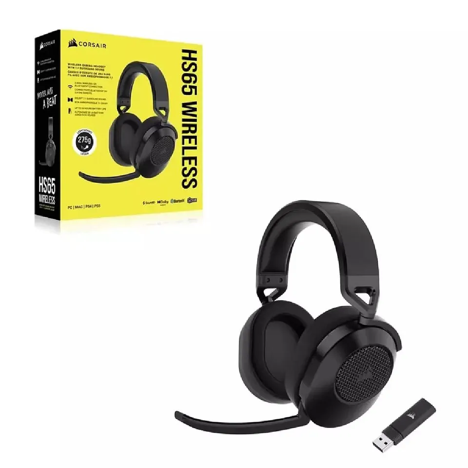 CORSAIR HS65 WIRELESS GAMING HEADSET - CARBON