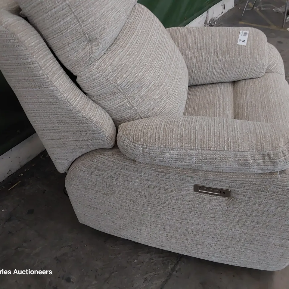 QUALITY BRITISH DESIGNER G PLAN KINGSBURY POWER RECLINING THREE SEATER SOFA VICTORIA JUTE FABRIC 