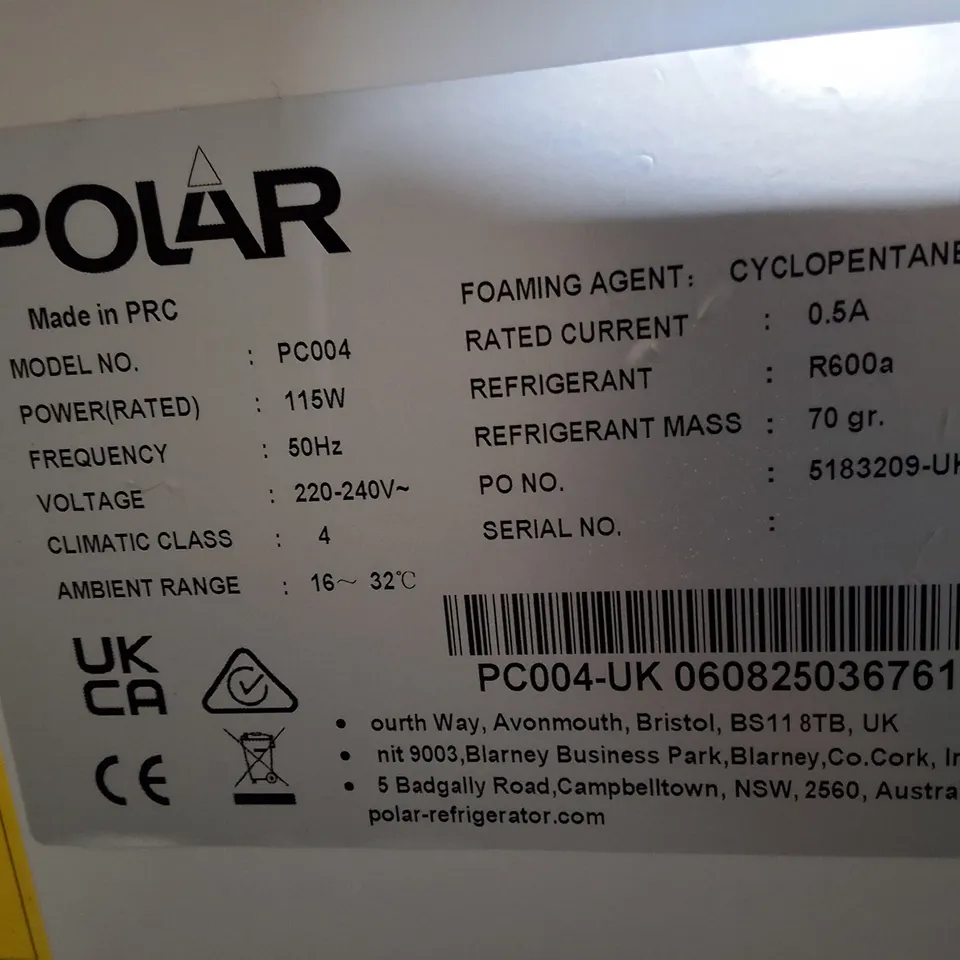 POLAR PC004 C-SERIES UPRIGHT FRIDGE STAINLESS STEEL 400LTR