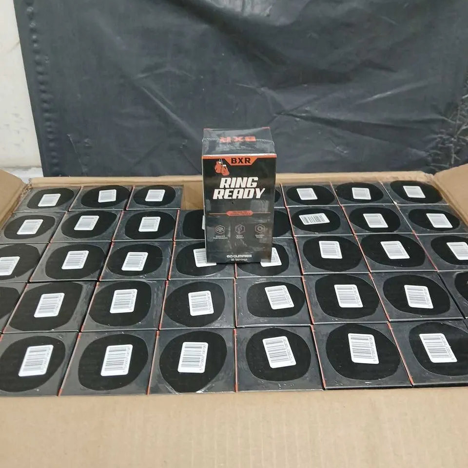 BOX OF APPROXIMATELY 75 SEALED BOXES OF BXR RING READY FOOD SUPPLEMENT GUMMIES - 60 GUMMIES PER BOX 