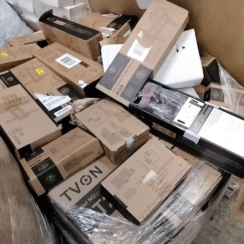 PALLET TO CONTAIN A LARGE QUANTITY TV AND MONITOR WALL/DESK MOUNTS AND BRACKETS // BRANDS AND SIZES VARY