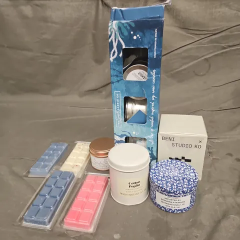 TOTE OF ASSORTED CANDLE ACCESSORIES 