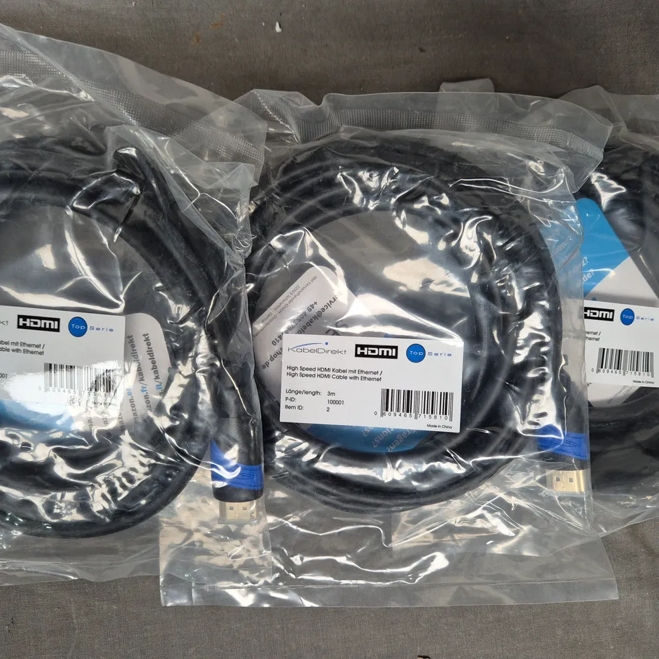 BOX OF APPROXIMATELY 10 KABEL DIREKT HIGH SPEED HDMI CABLES WITH ETHERNET