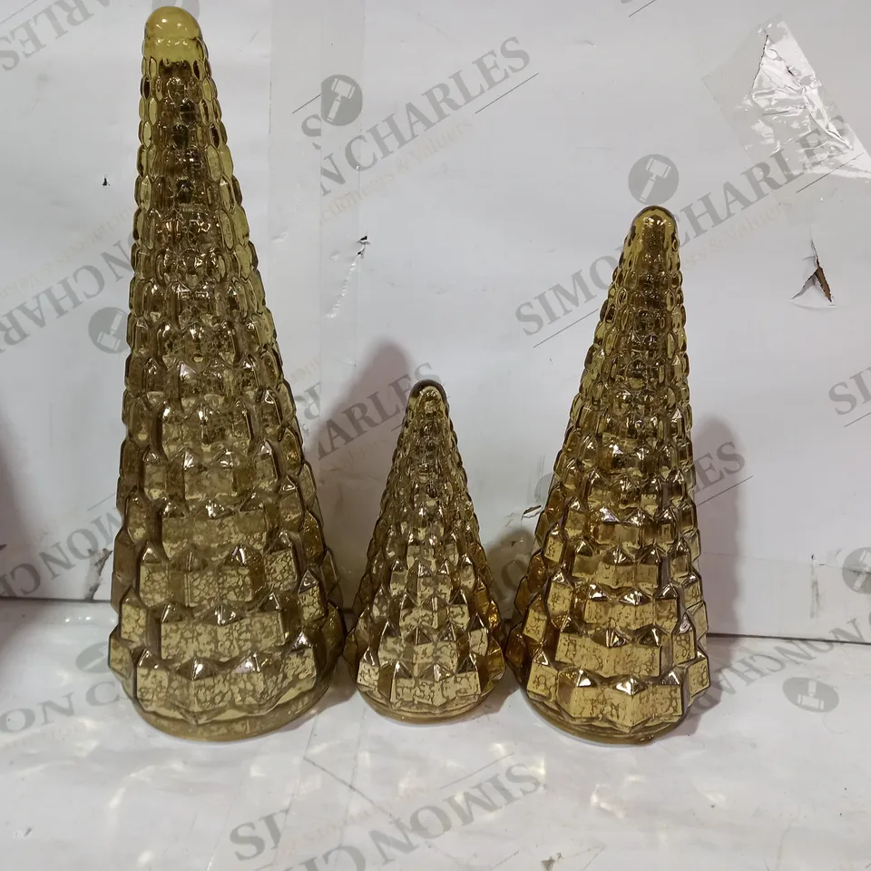 ALISON CORK SET OF MERCURY GLASS TREES 