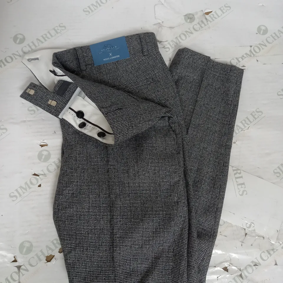 GUABELLO X MOSS LONDON MIX AND MATCH TROUSERS IN GREY SIZE 32S