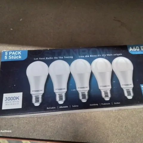 BOXED 5 PACK A60 E27 1200LM 13W LIGHT BULBS 