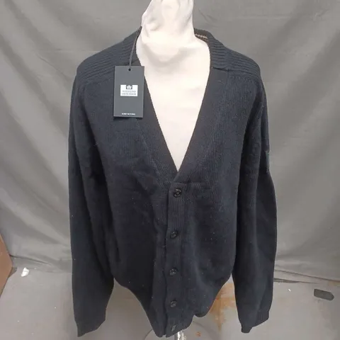 WEEKEND OFFENDER LAUDA KNIT CARDIGAN IN BLACK SIZE XL