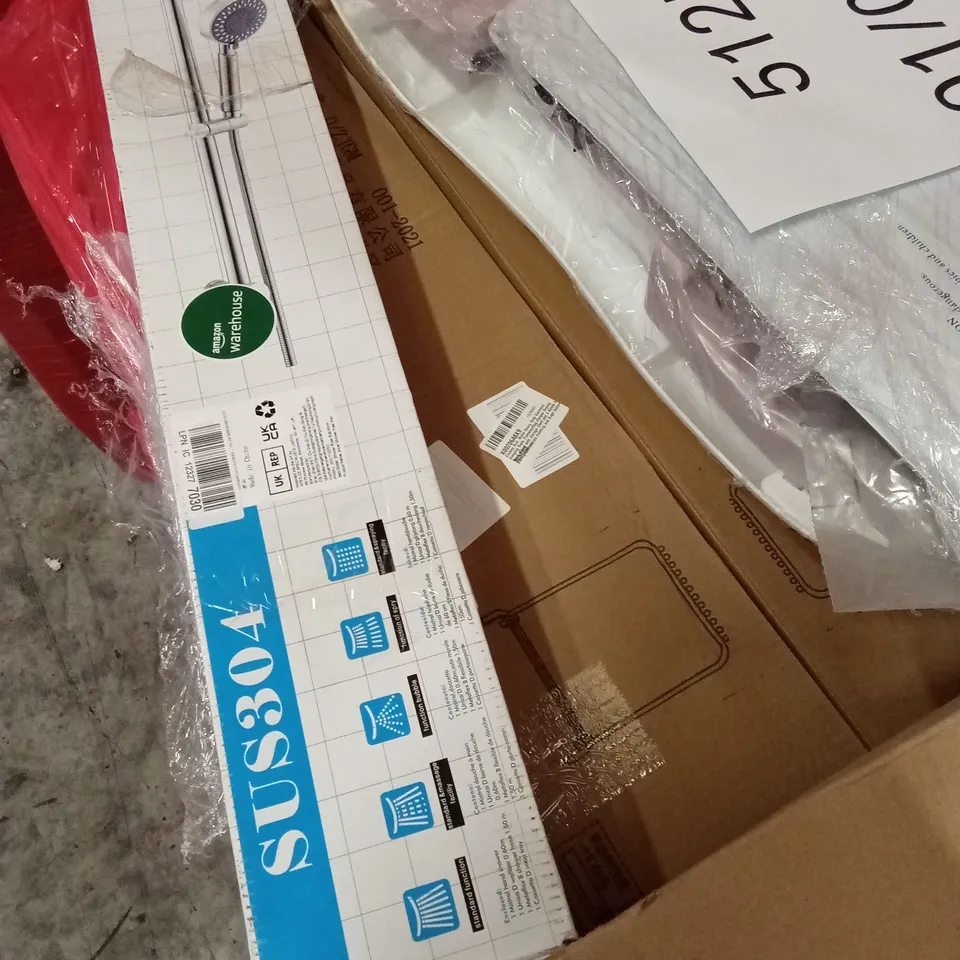 PALLET OF ASSORTED HOUSEHOLD GOODS AND PRODUCTS TO INCLUDE; SHOWER RAIL SETS, LARGE QUANTITY OF CLOTHES/COAT RAILS ETC