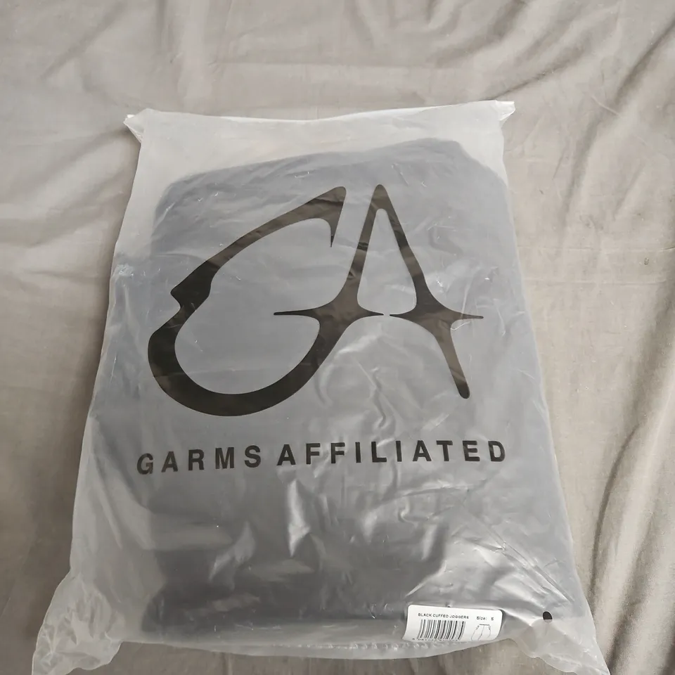 GARMS AFFILIATED BLACK CUFFED JOGGERS – SIZE S