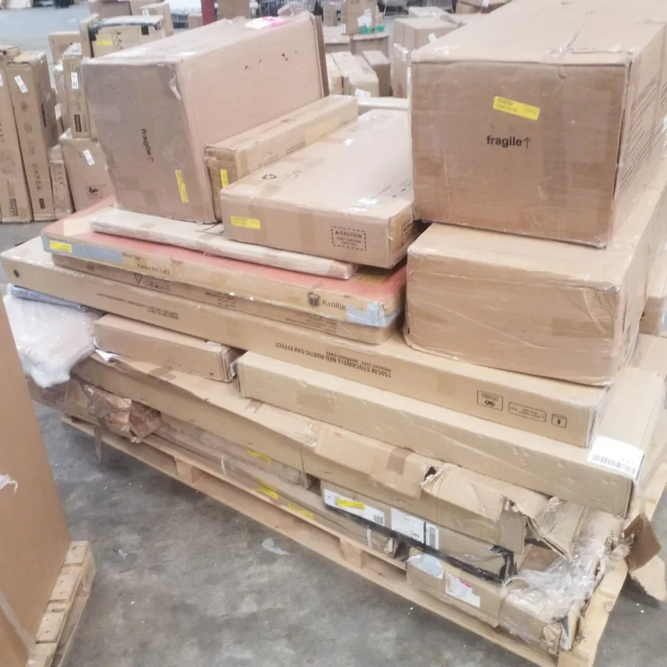 PALLET CONTAINING ASSORTED INCOMPLETE FLATPACK FURNITURE PARTS