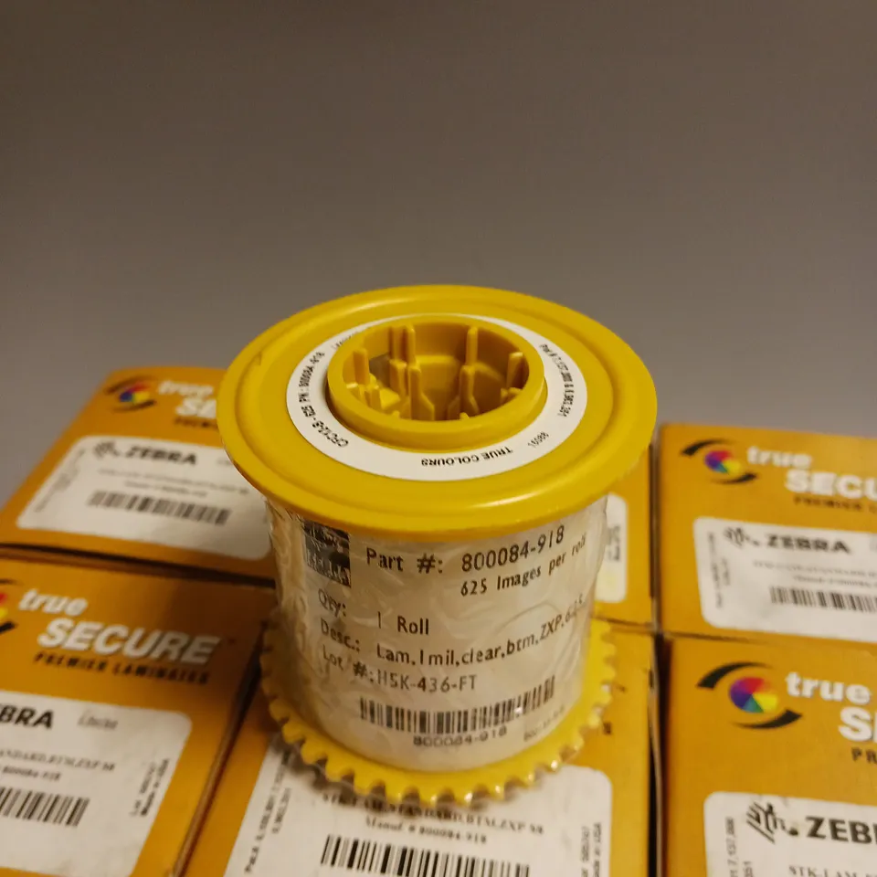 LOT OF 10 ZEBRA TRUE SECURE LAMINATE ROLL IN CLEAR ZXP SERIES