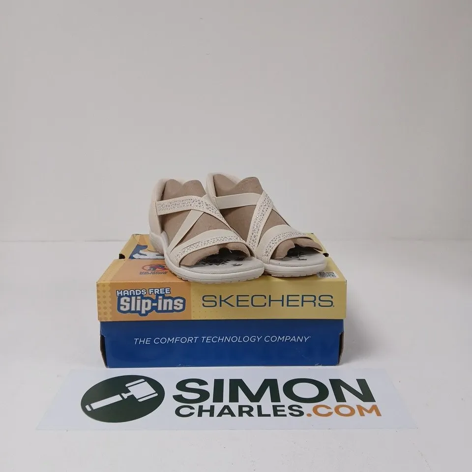 SKECHERS HANDS FREE SLIP-INS SANDALS – WOMEN’S BEIGE, UK SIZE 5