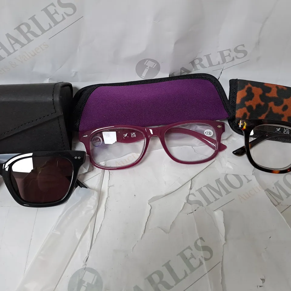 HUMMINGBIRD SUNGLASSES AND 2X READING GLASSES CLASS MIX 3.5