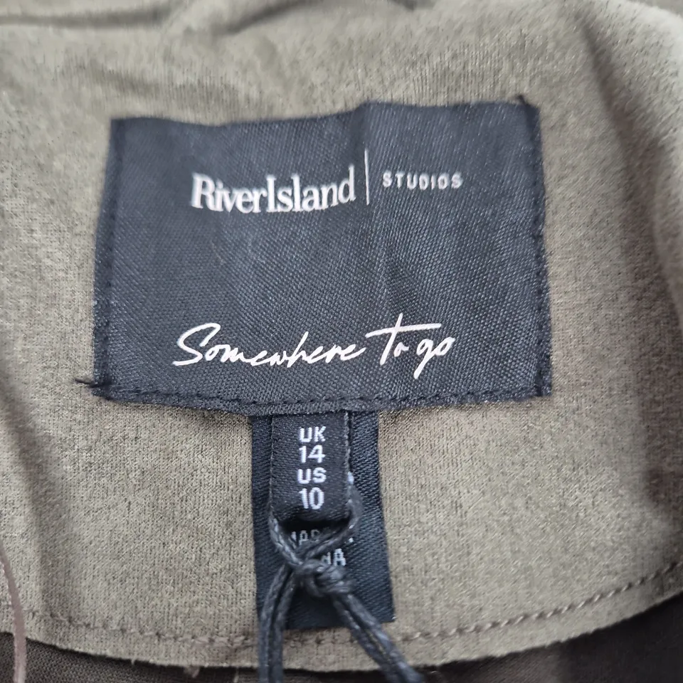 River Island Studios Khaki Resort Rev Jacket – UK 14