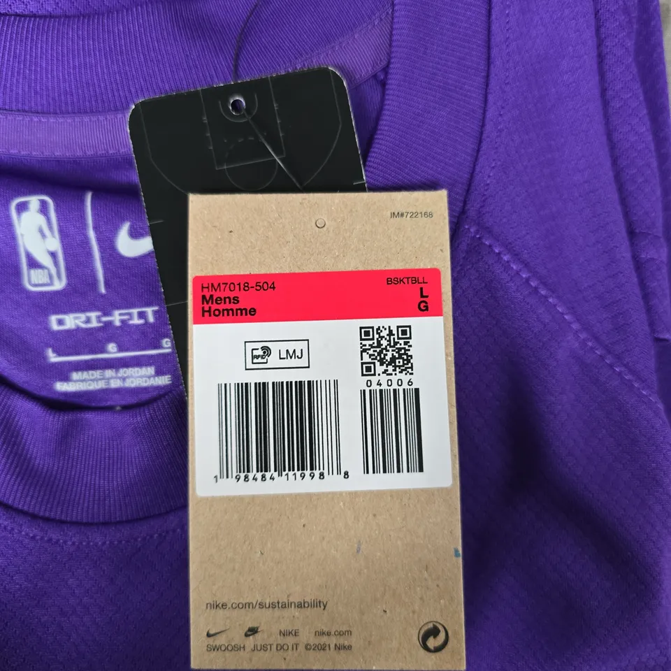 NIKE LAKERS BASKETBALL JERSEY – PURPLE, MEN’S LARGE - L
