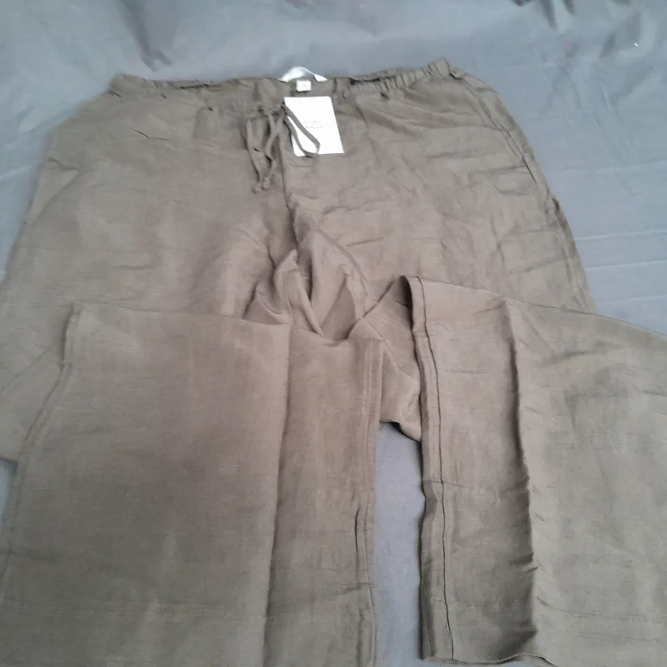 H&M LINEN BLEND GREEN - EUR L