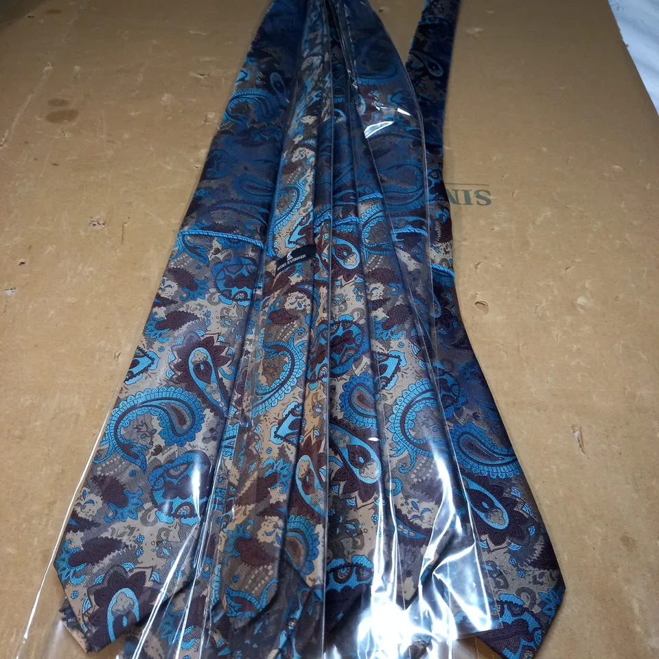LOT OF 9 MOSES KUSHNER BRIGHT BLUE PAISLEY PATTERN TIE