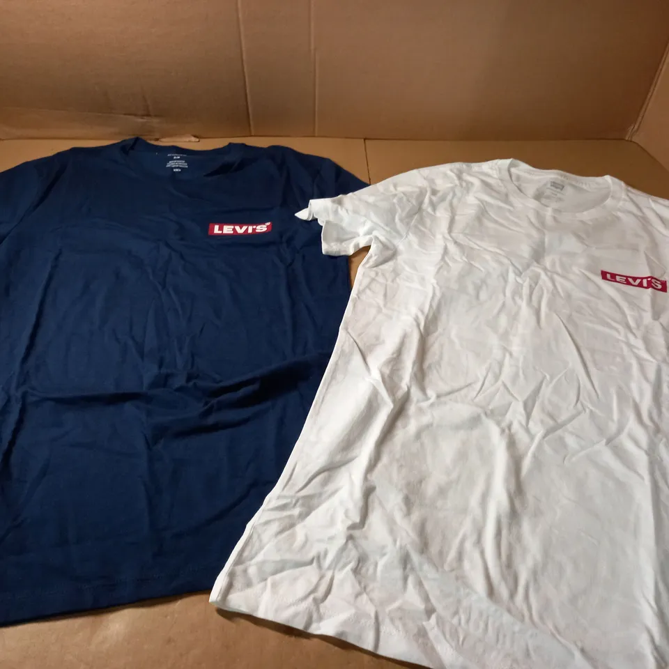 PACK OF 2 LEVIS T-SHIRTS - BLUE/WHITE SLIM SIZE M