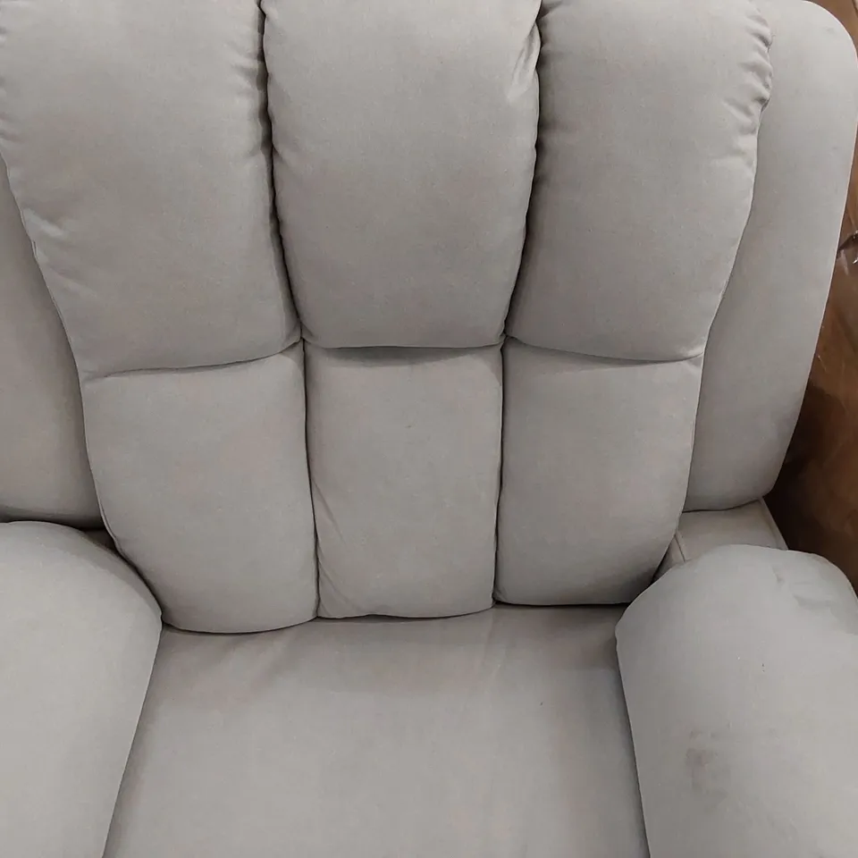 DESIGNER GREY FABRIC ELECTRIC RECLINING ARMCHAIR (1 ITEM)