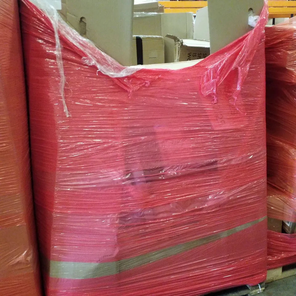 PALLET CONTAINING ASSORTED PRODUCTS INCLUDING PLASTIC FENCE, COOKER HOOD, METAL CABINET & LED PANEL HEATER