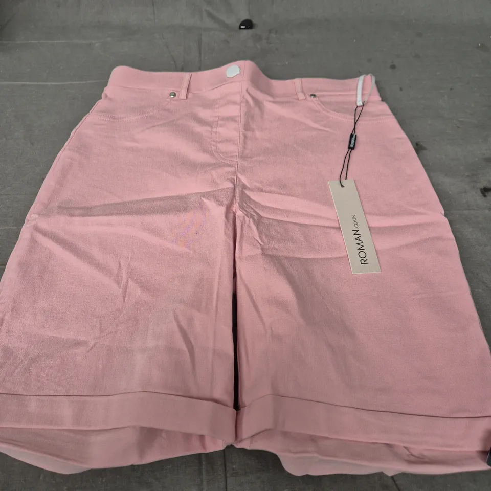 ROMAN WOMEN'S PINK TURN-UP SHORTS – UK 10