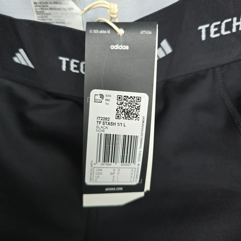 ADIDAS TECHFIT TRAINING LEGGINGS – BLACK, UK SIZE S (WITH TAGS)