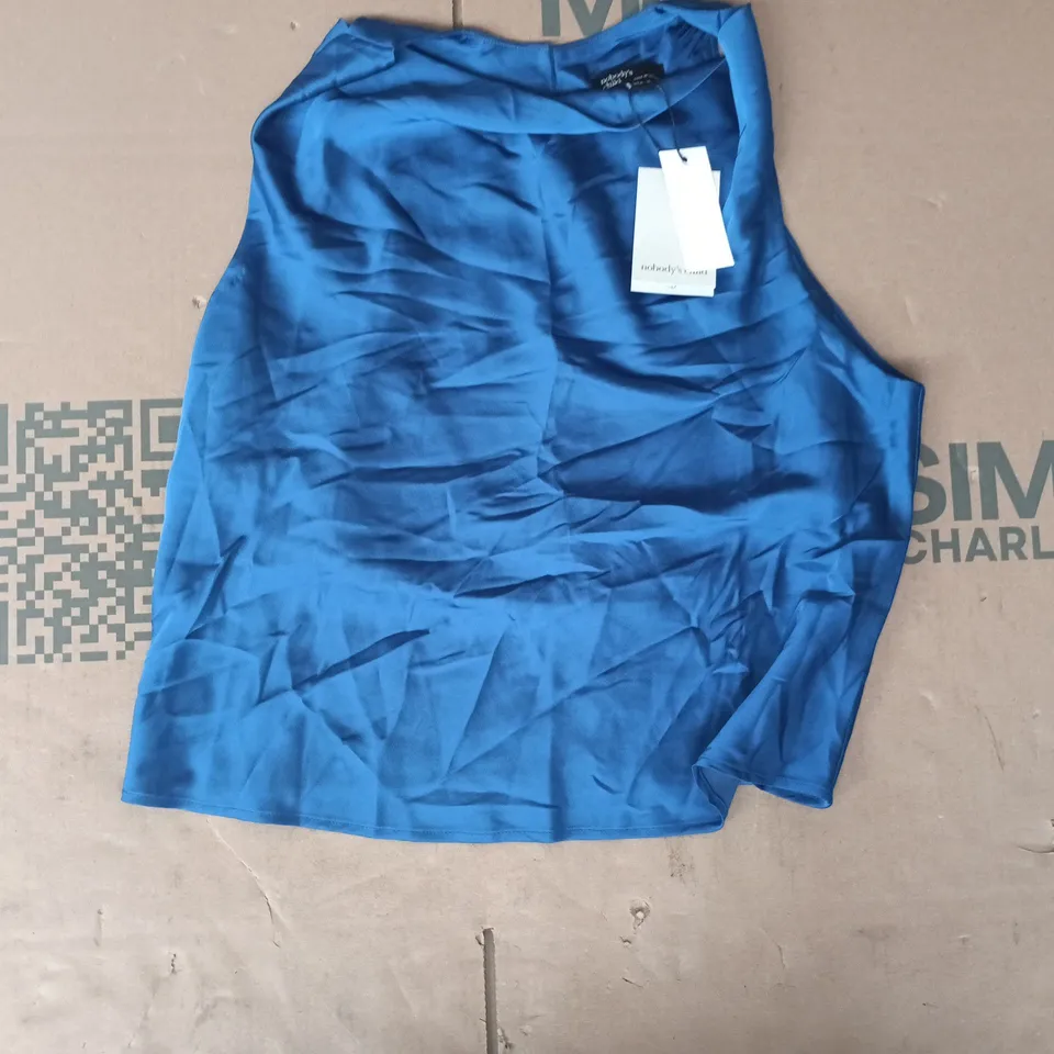 NOBODY'S CHILD ETON TOP IN BLUE SIZE UK 14