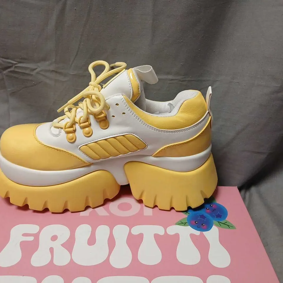 KOI FRUITTI TUTTI BANANA MILKSHAKE TRAINERS – YELLOW,SHOES UK 8 