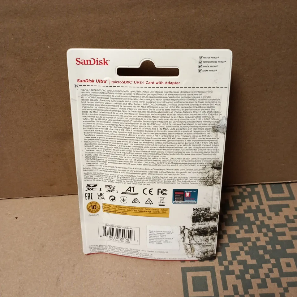 SANDISK ULTRA MICROSDXC UHS-I CARD WITH ADAPTER, 128 GB