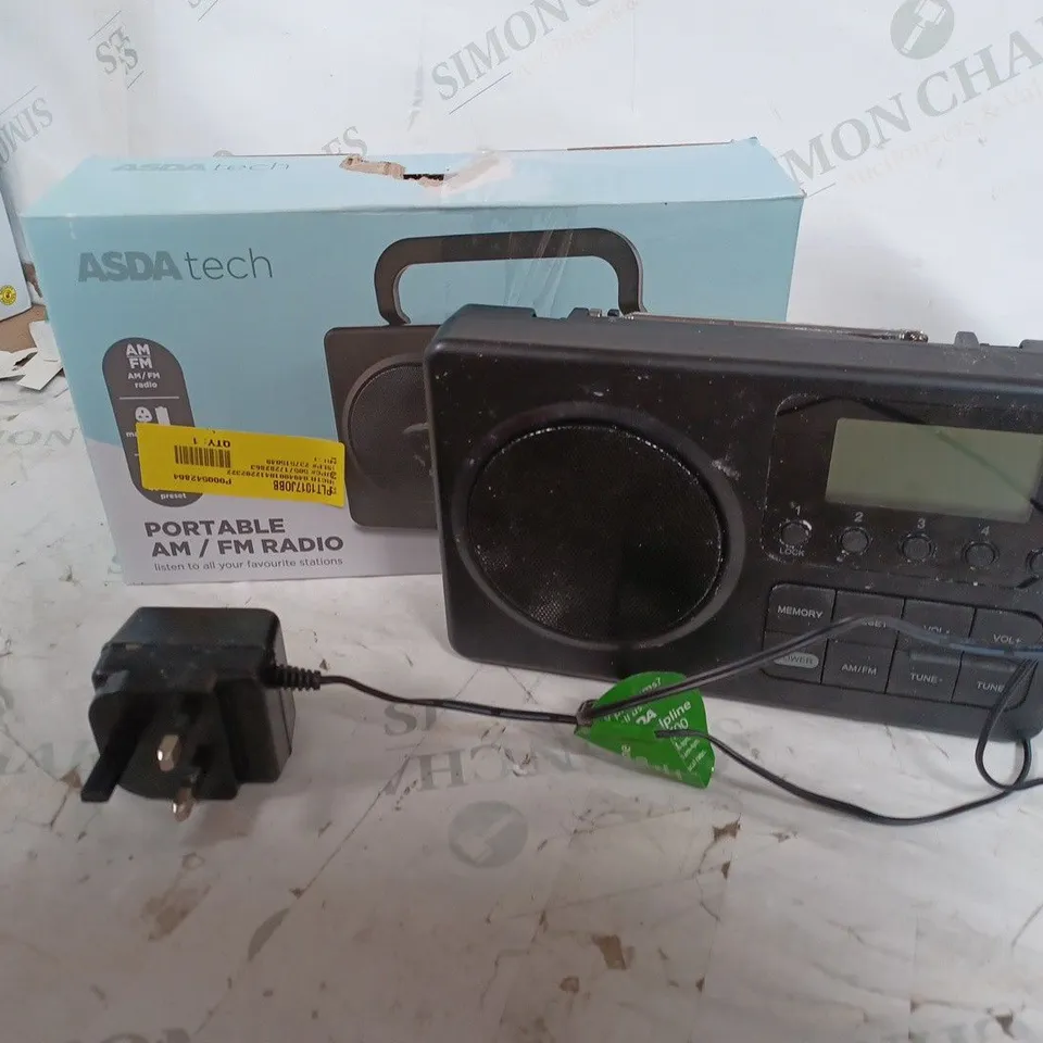 ASDA TECH PORTABLE AM/FM RADIO