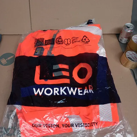 LEO Workwear Hi-Visibility Safety Vest – Neon Orange