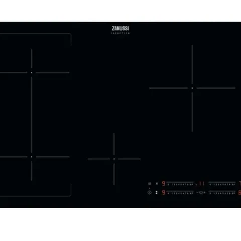 ZANUSSI ZIFN844K 80CM TOUCH CONTROL INDUCTION HOB 80CM 4 ZONE INDUCTION HOB, BRIDGING ZONE, SLIDER TOUCH CONTROLS