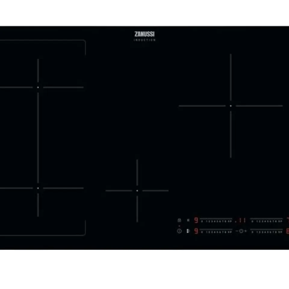 ZANUSSI ZIFN844K 80CM TOUCH CONTROL INDUCTION HOB 80CM 4 ZONE INDUCTION HOB, BRIDGING ZONE, SLIDER TOUCH CONTROLS