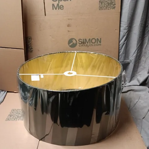 LIGHTING COLLECTION DARK GREEN WITH COPPER INNER VELVET DRUM SHADE 50CM