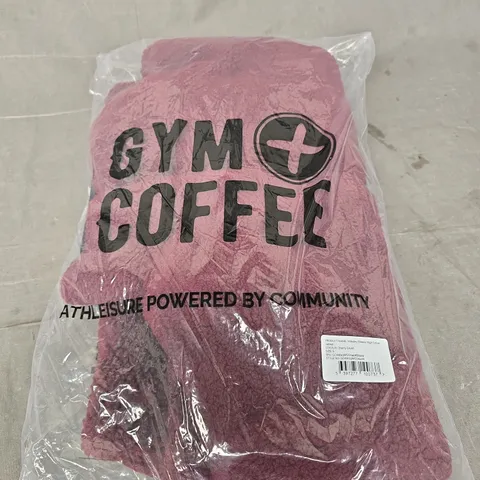GYM + COFFEE  INDUSTRY FLEECE HIGH COLLAR JACKET – CHERRY CRUSH, SIZE S
