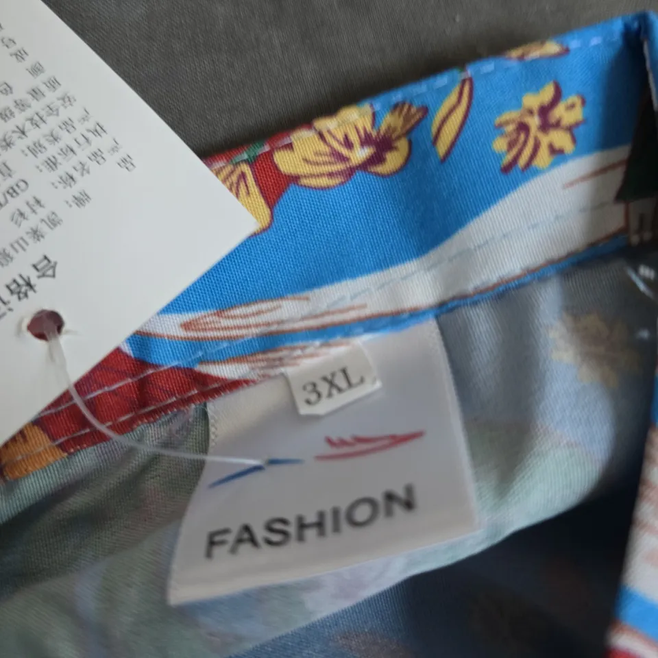 HAWAIIAN FLORAL SHIRT – BLUE PRINT, SIZE 3XL
