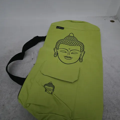 SOULSMART LIME GREEN DUFFEL BAG WITH BUDDHA GRAPHIC