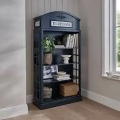 BOXED HOMES DIRECT 365 BLACK TELEPHONE BOX DISPLAY CABINET (2 BOXES)