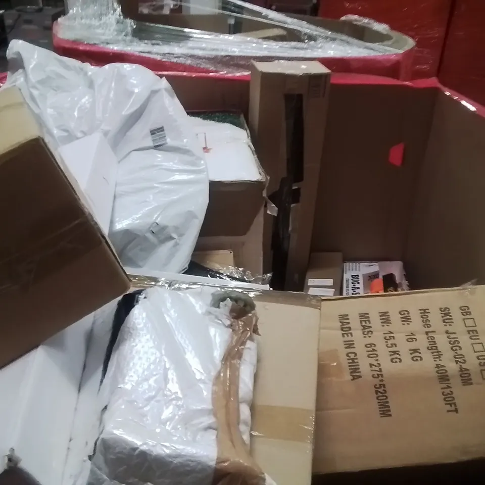 PALLET OF ASSORTED HOUSEHOLD GOODS AND PRODUCTS TO INCLUDE; COFFEE MACHINE,FITNESS BOARD,SAFE FOR JEWELLERY
