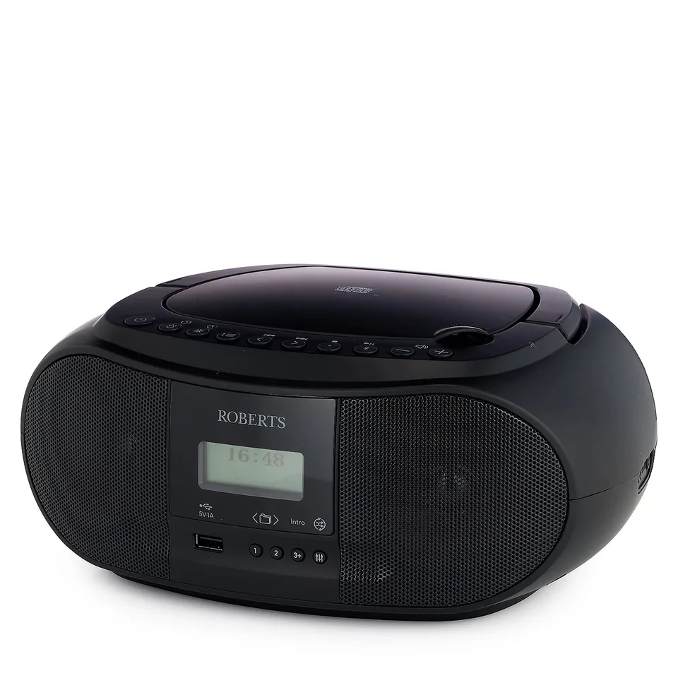 ROBERTS ZOOMBOX FM/AM RADIO WITH CD PLAYER BLACK