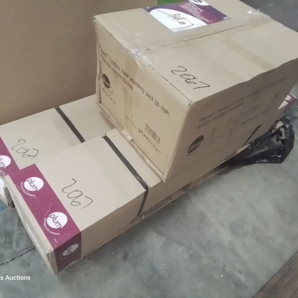 THREE BOXES OF PLUM TODDLERS TOWER ACCESSORIES/PARTS