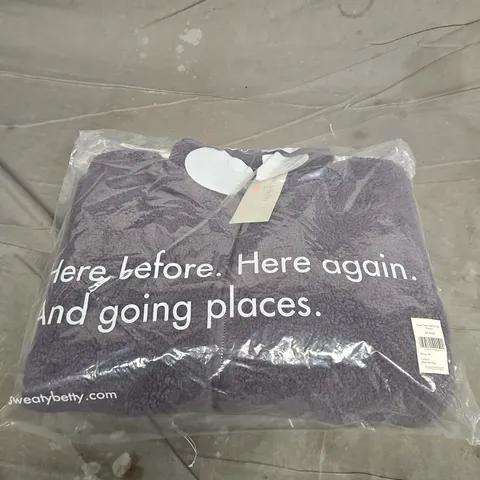 SWEATY BETTY PLUSH TEXTURED ZIP UP FLEECE – NEBULA BLUE – SIZE M